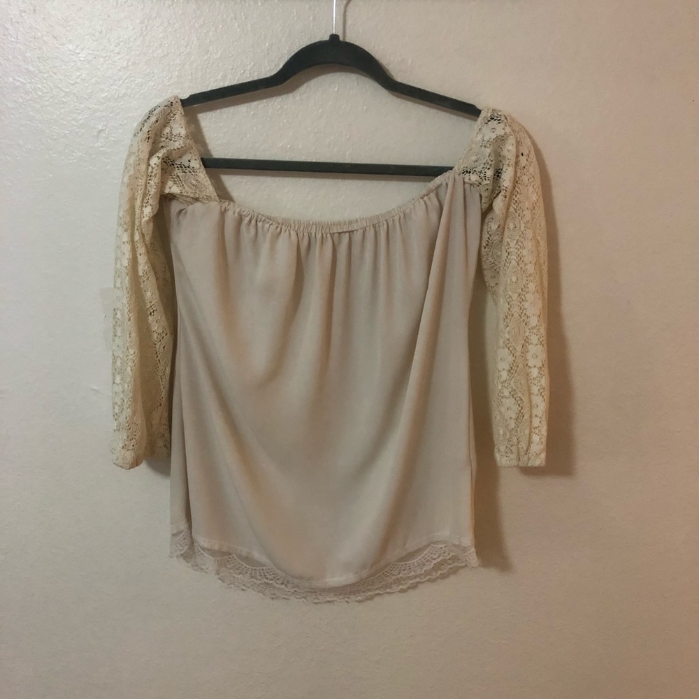 Strapless long sleeve blouse